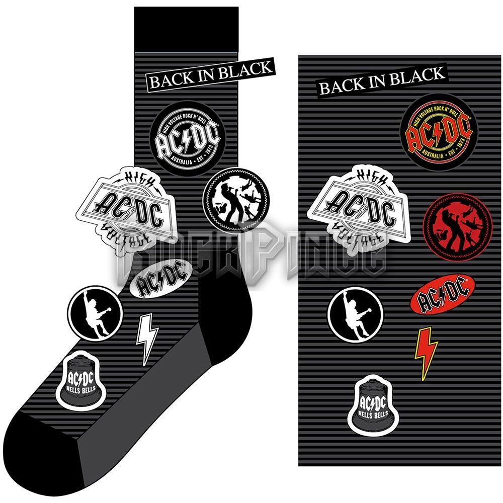 AC/DC - Icons - unisex boka zokni (egy méret: 40-45) - ACDCSCK04MB