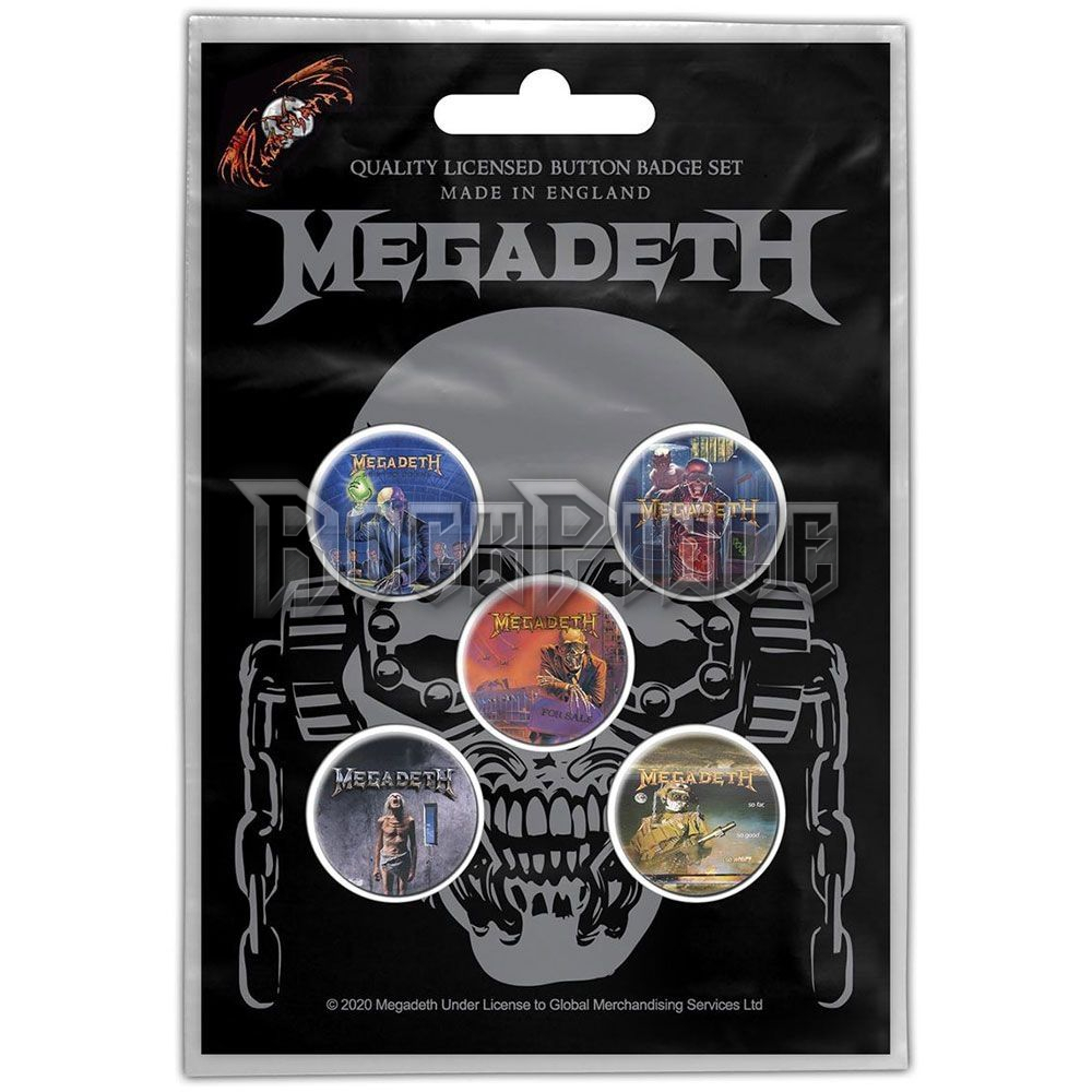 Megadeth - Vic Rattlehead - 5 db-os kitűző szett - BB082