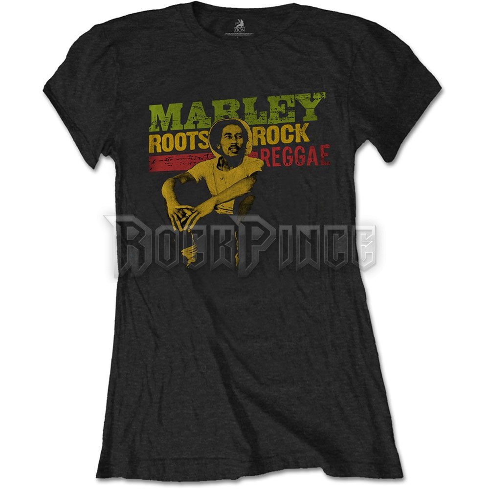 Bob Marley - Roots, Rock, Reggae - női póló - BMATS17LB