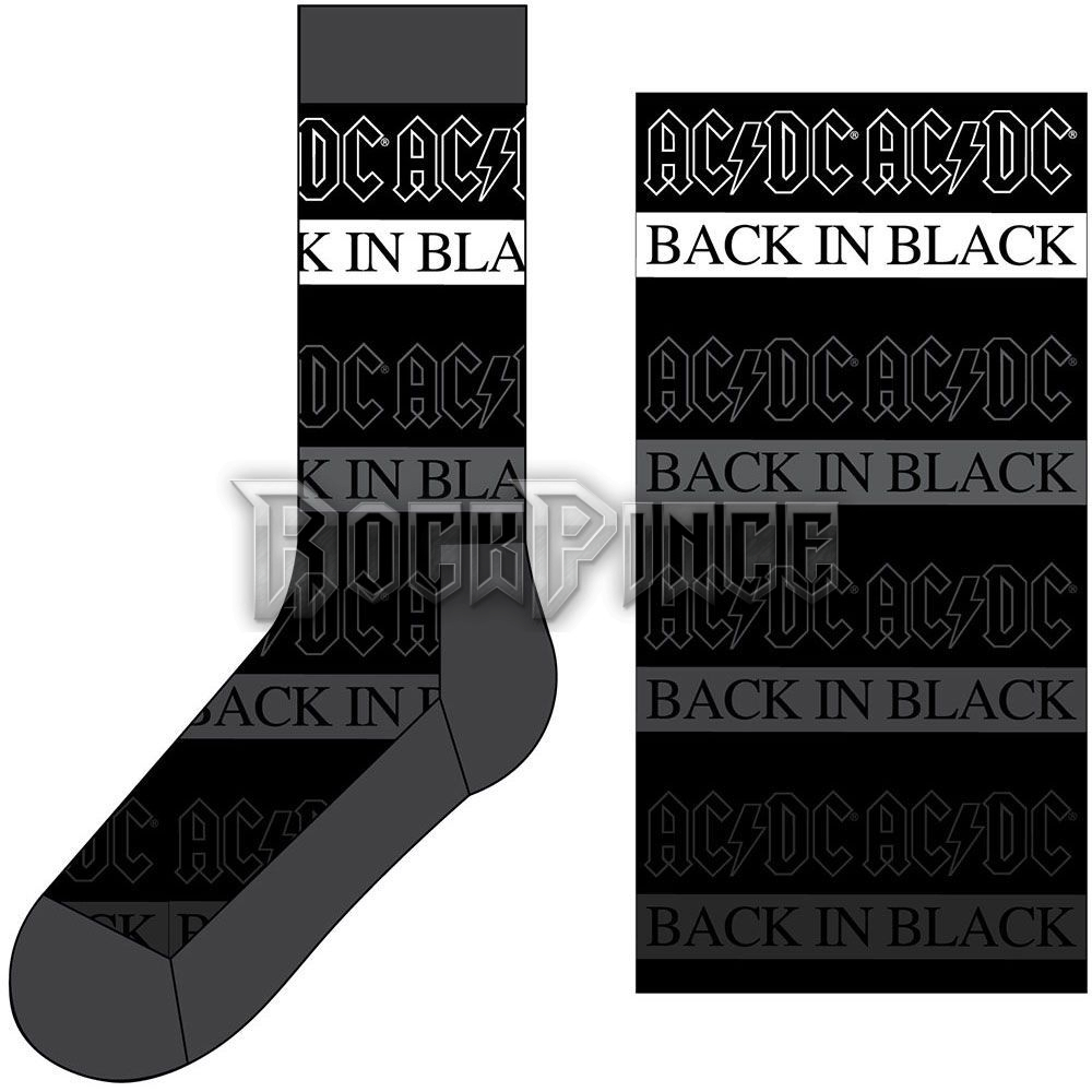 AC/DC - Back In Black - unisex boka zokni (egy méret: 40-45) - ACDCSCK02MB