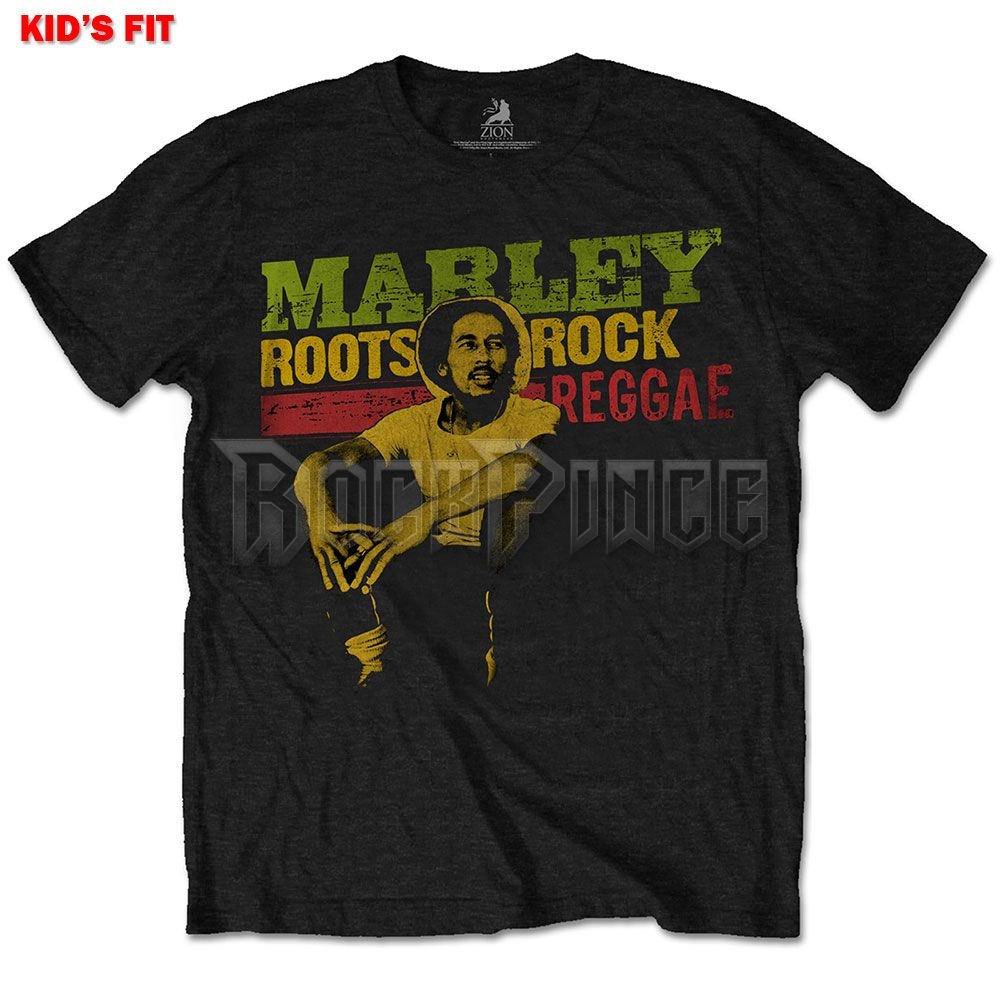 Bob Marley - Roots, Rock, Reggae - gyerek póló - BMATS17BB