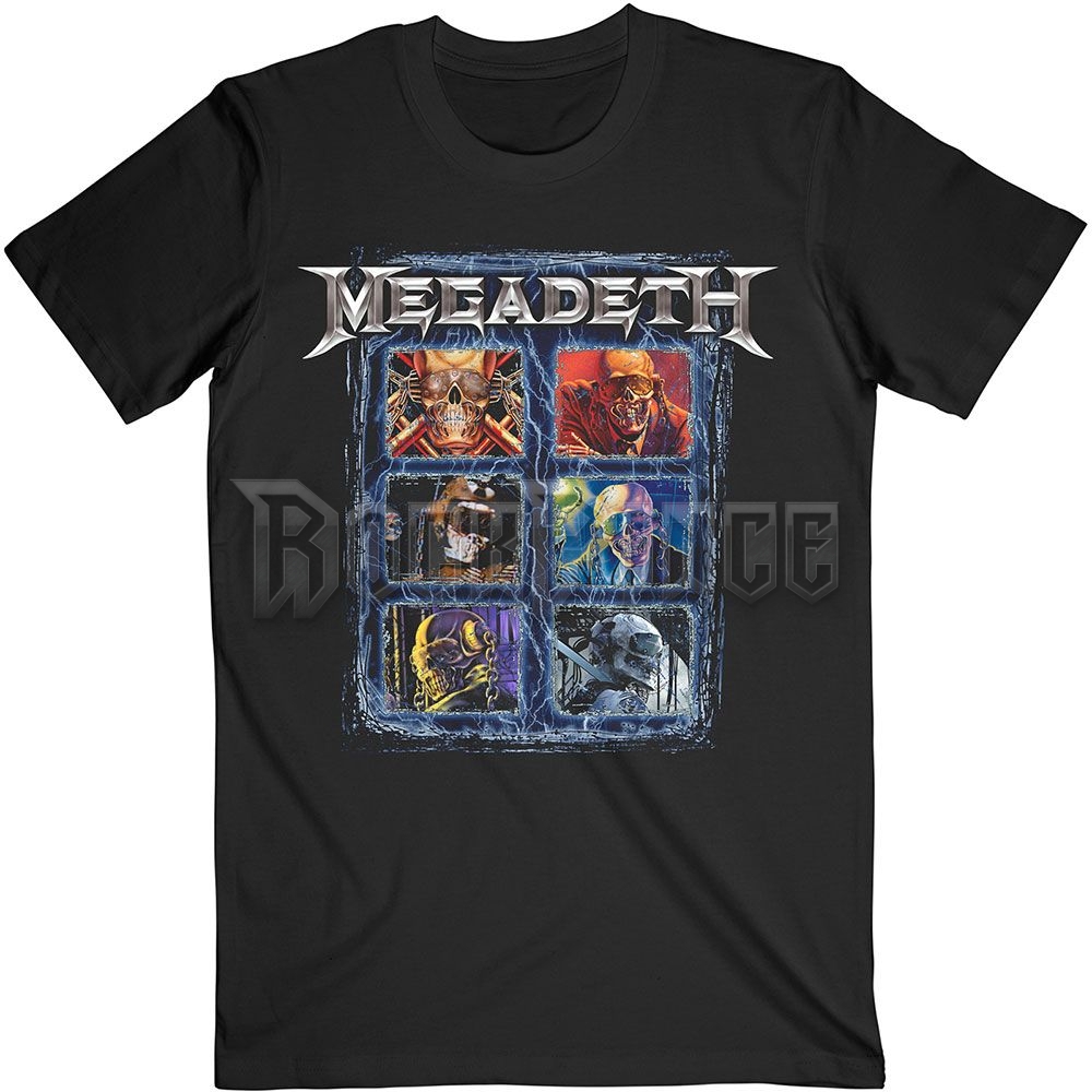 Megadeth - Vic Head Grid - unisex póló - MEGATS01MB