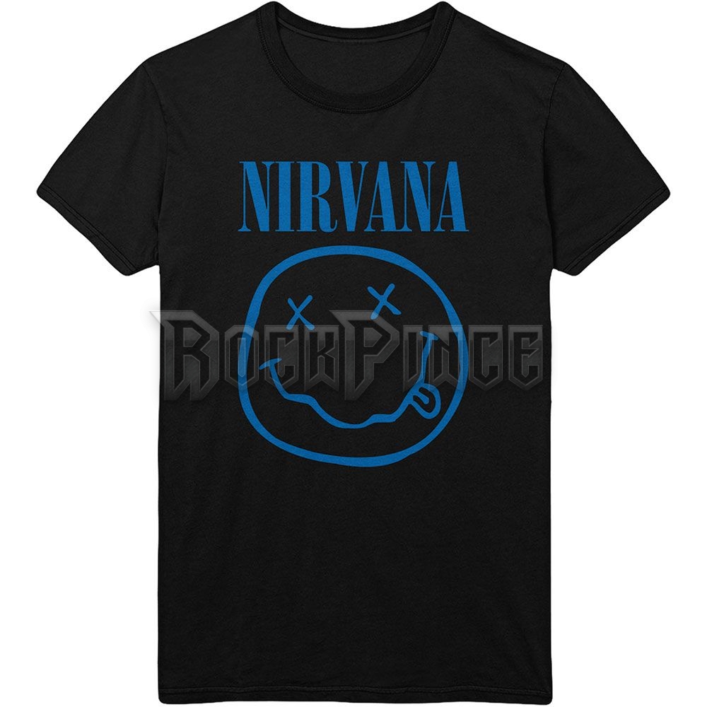 Nirvana - Blue Happy Face - unisex póló - NIRVTS12MB