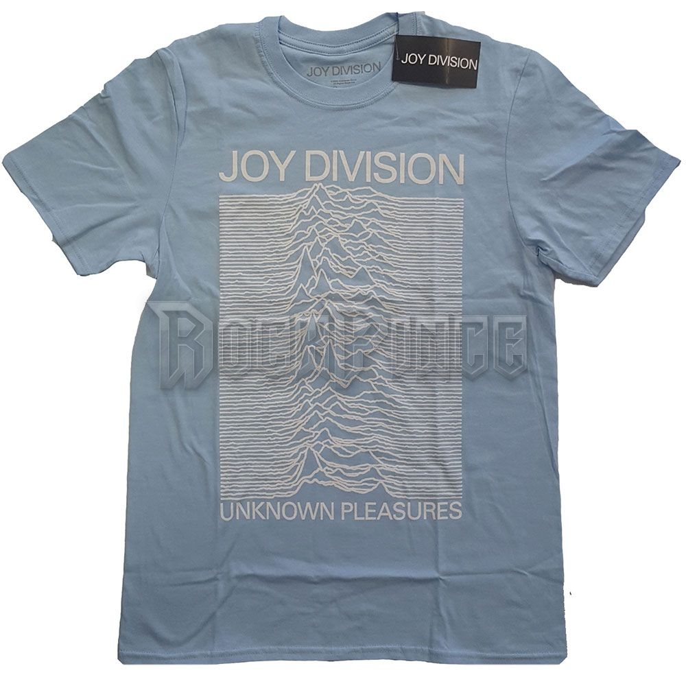 Joy Division - Unknown Pleasures White On Blue - unisex póló - JDTS04MLB