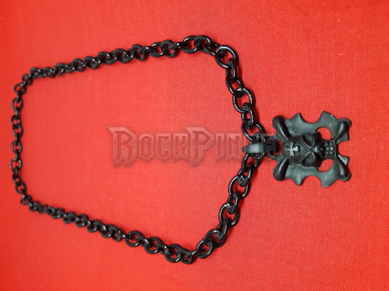 Black Iron Cross Skull - nyaklánc