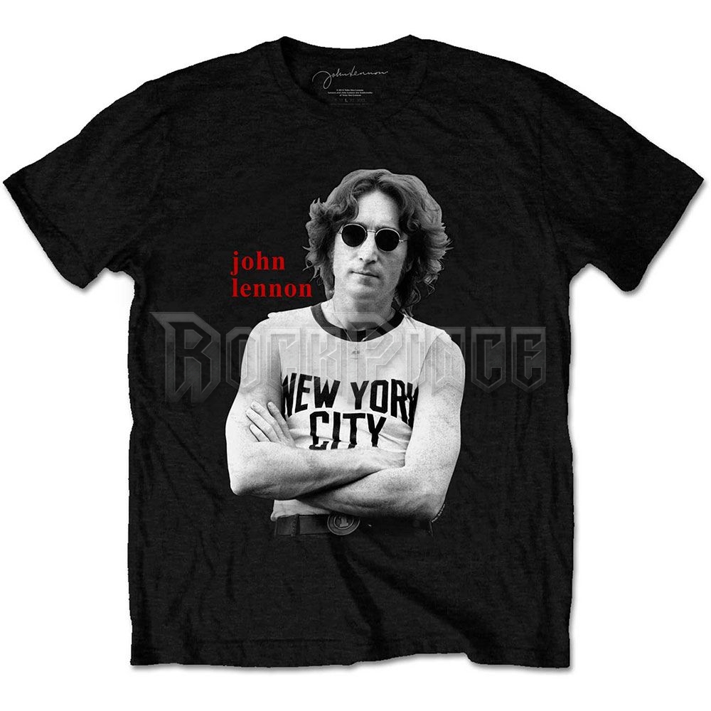 JOHN LENNON - NEW YORK CITY B&W - unisex póló - JLTS22MB