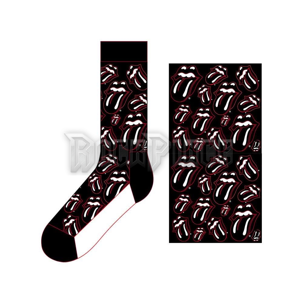THE ROLLING STONES - OUTLINE TONGUES - unisex boka zokni (egy méret: 40-45) - RSSCK06MB