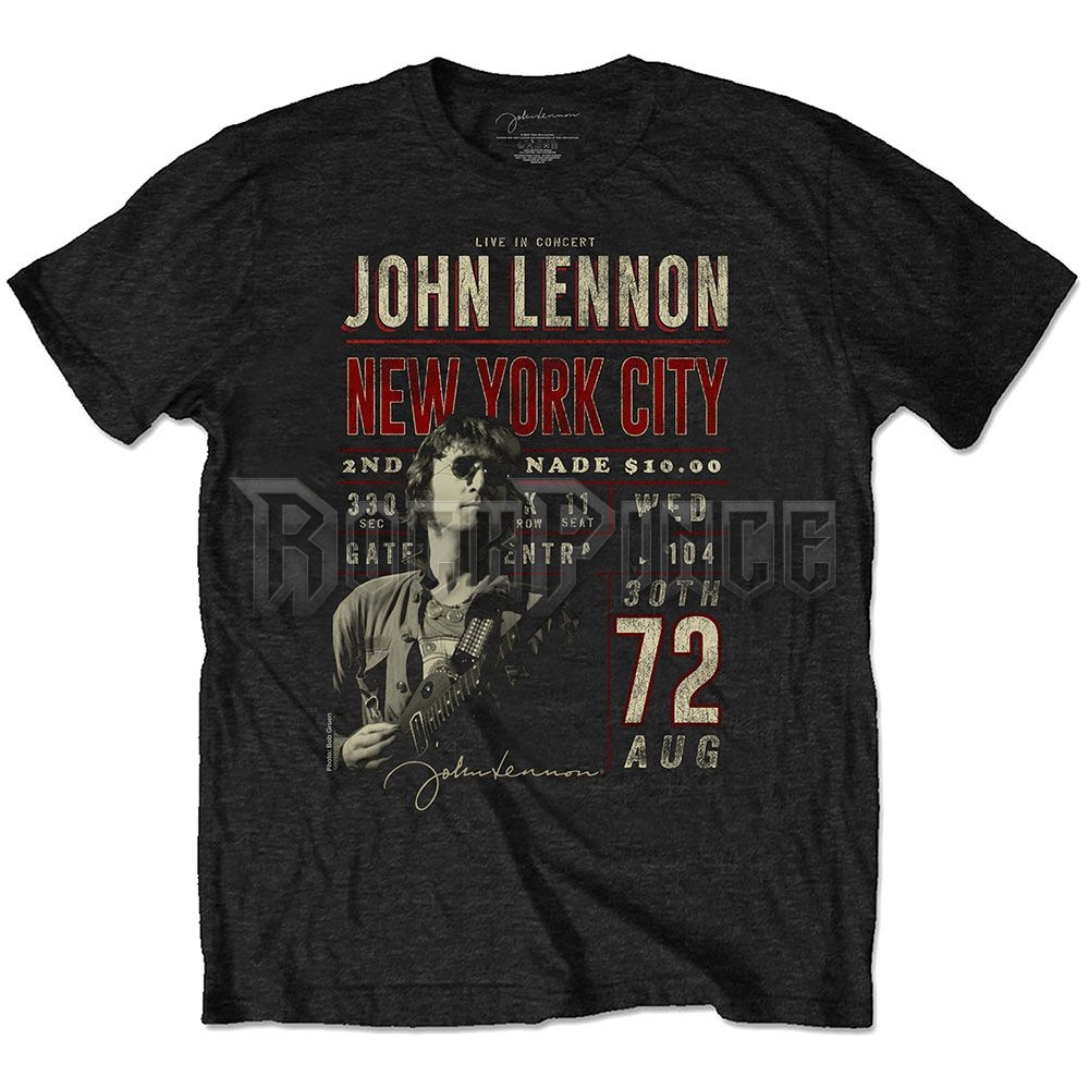 JOHN LENNON - NYC '72 - unisex póló (környezetbarát) - JLECOTS01MB