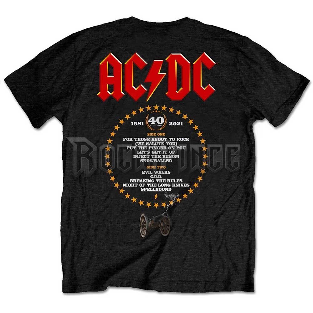 AC/DC - FTATR 40TH FLAMING - unisex póló - ACDCTS96MB