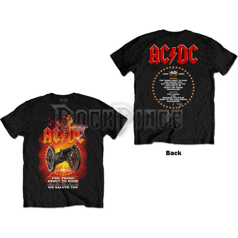 AC/DC - FTATR 40TH FLAMING - unisex póló - ACDCTS96MB