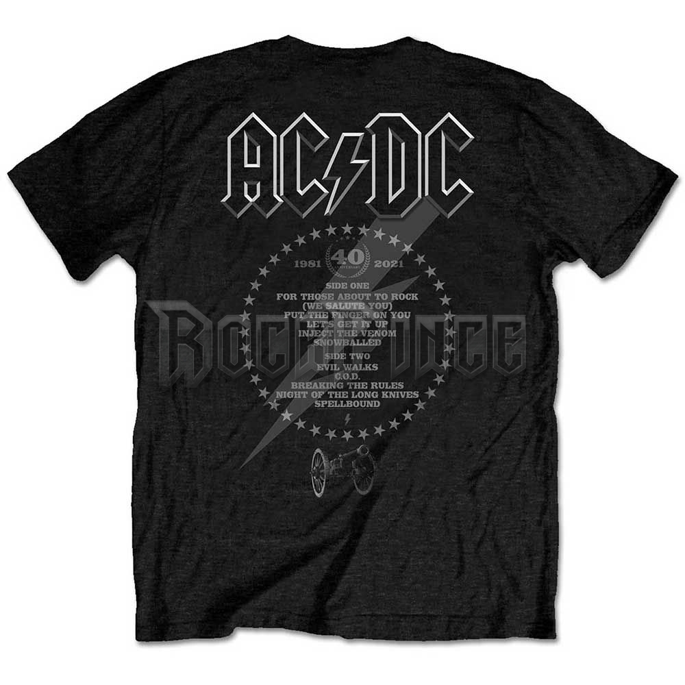 AC/DC - FTATR 40TH MONOCHROME - unisex póló - ACDCTS97MB