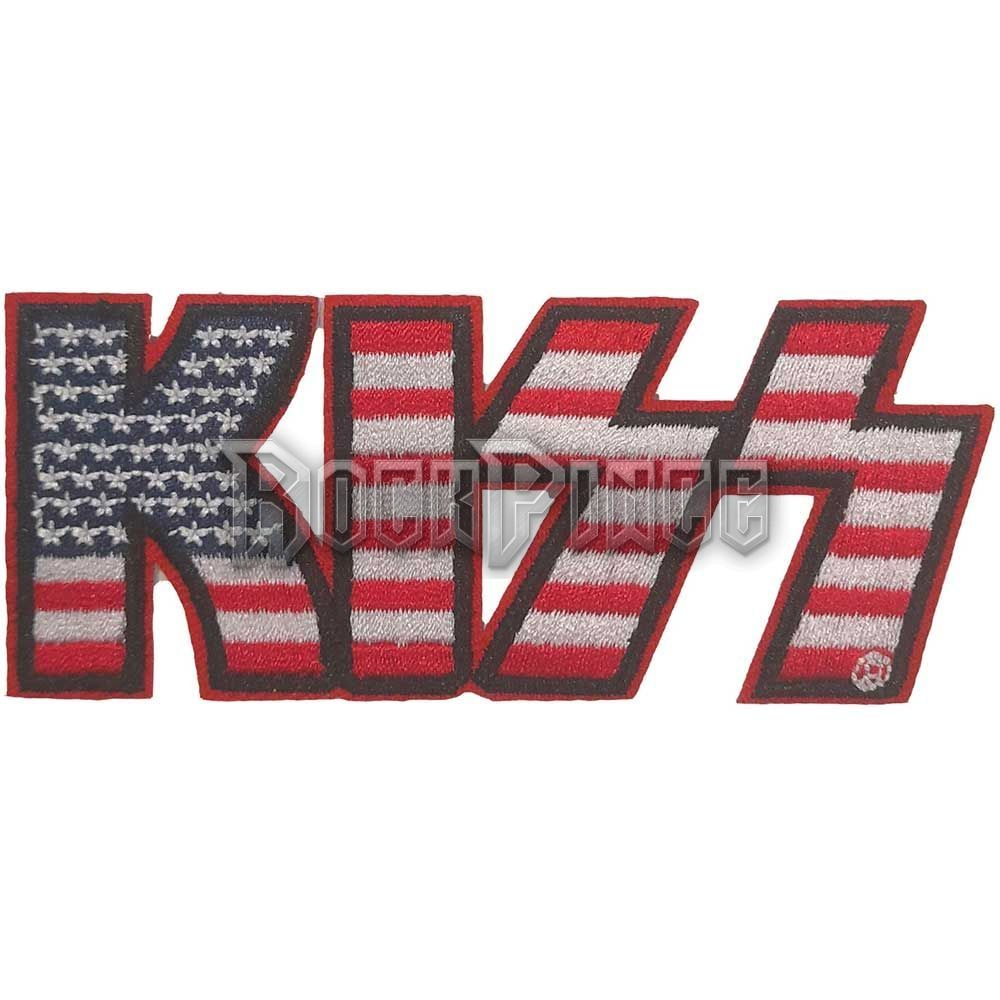 KISS - American Flag Logo - kisfelvarró - KISSPAT14