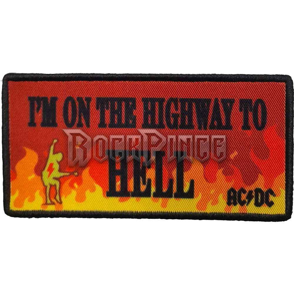 AC/DC - Highway To Hell Flames - kisfelvarró - ACDCPAT16