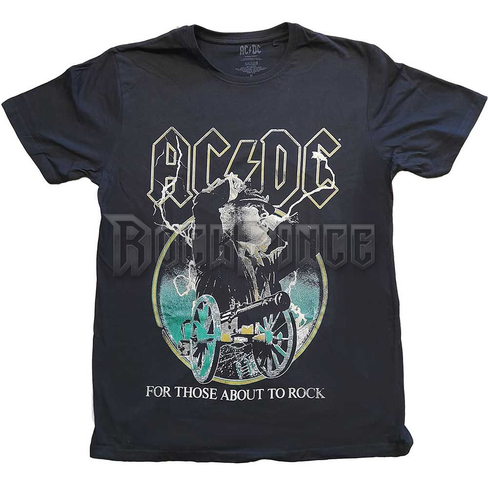AC/DC - For Those About To Rock Yellow Outlines - unisex póló - ACDCTS98MB