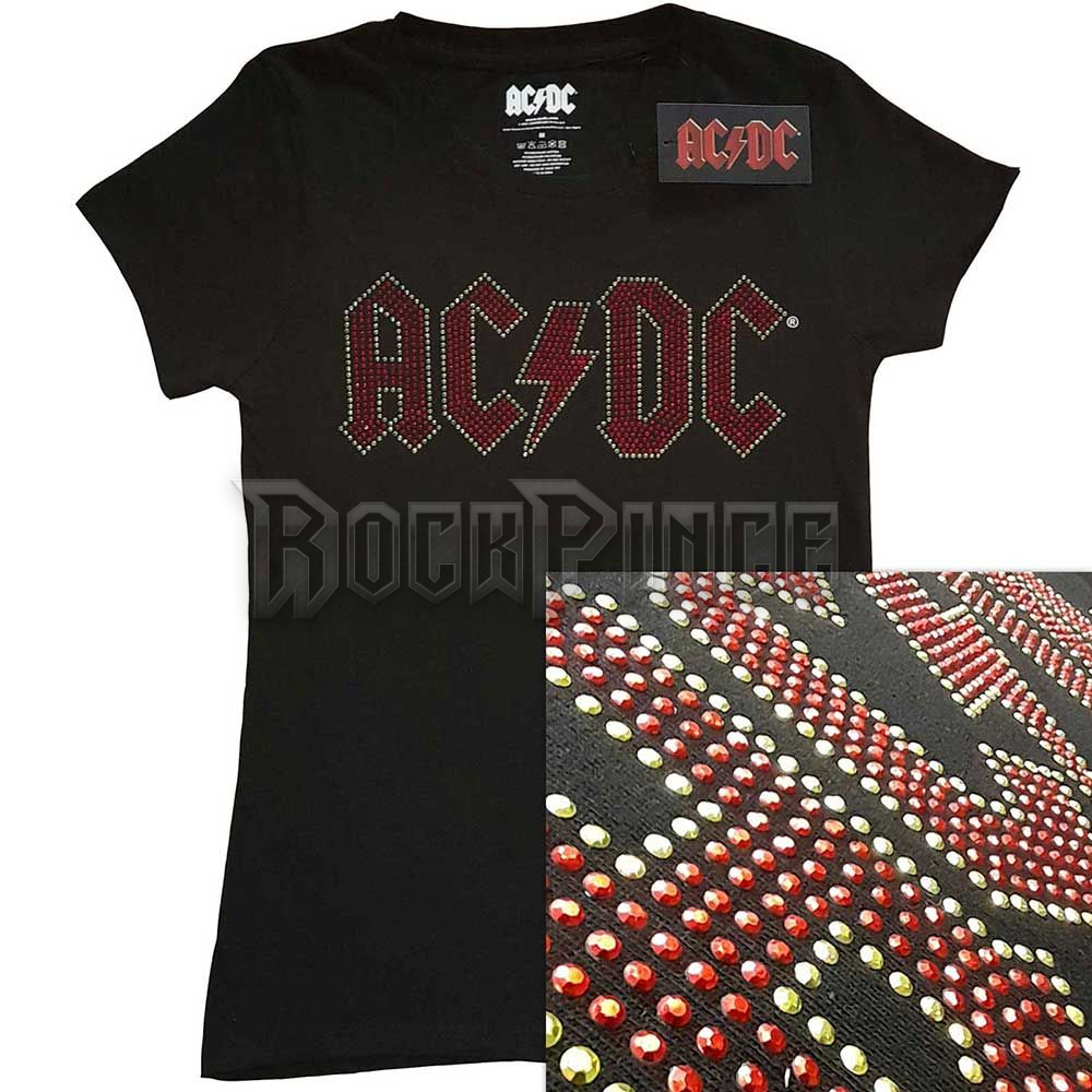 AC/DC - FULL COLOUR LOGO (DIAMANTE) - női póló - ACDCTS95LB