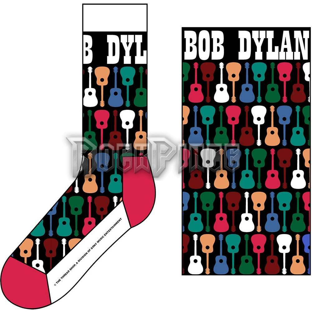 BOB DYLAN - GUITAR PATTERN - unisex boka zokni (egy méret: 40-45) - DYLSCK01MB