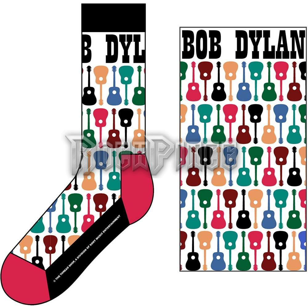 BOB DYLAN - GUITAR PATTERN - unisex boka zokni (egy méret: 40-45) - DYLSCK02MW