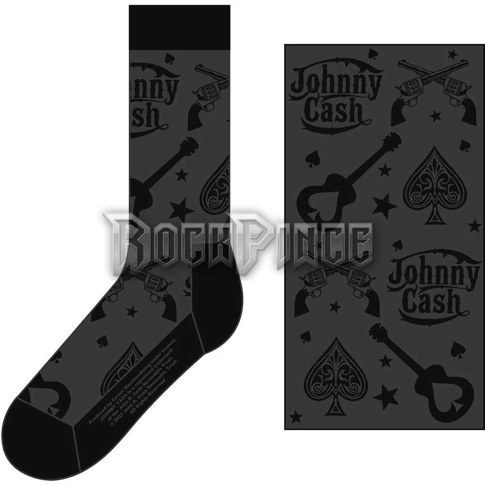 JOHNNY CASH - GUITARS 'N GUNS - unisex boka zokni (egy méret: 40-45) - JCSCK02MC