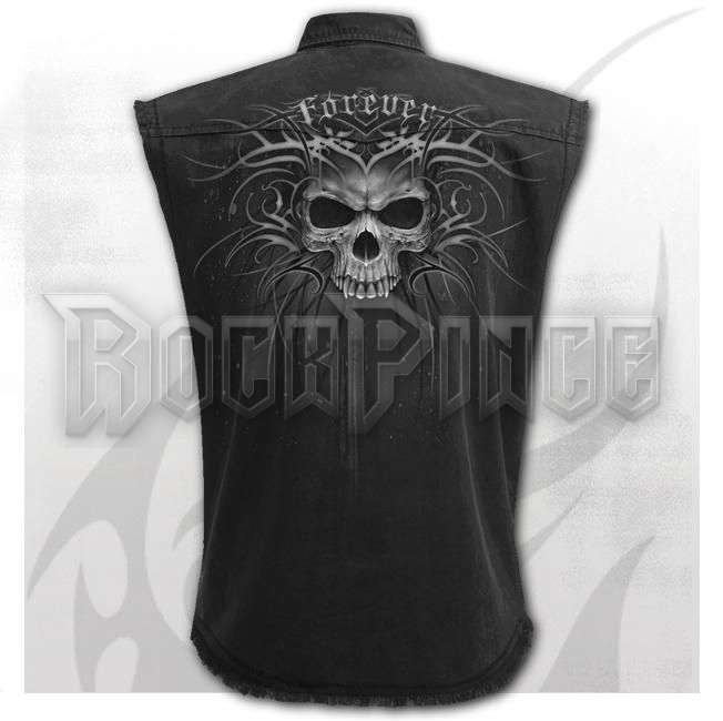 DEATH FOREVER - Sleeveless Stone Washed Worker Black - E036M602