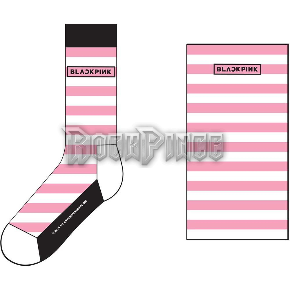 BlackPink - Stripes & Logo - unisex boka zokni (egy méret: 40-45) - BPSCK01MW