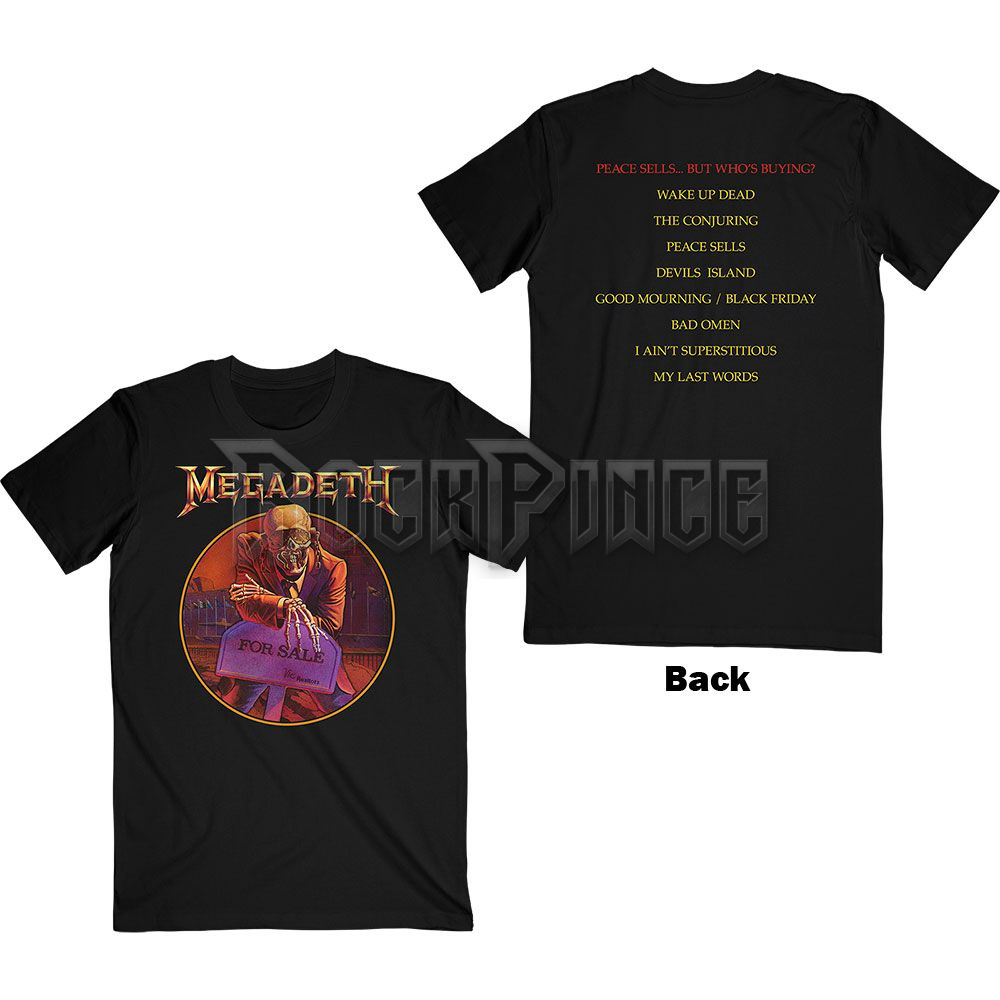 Megadeth - Peace Sells… Track list - unisex póló - MEGATS16MB