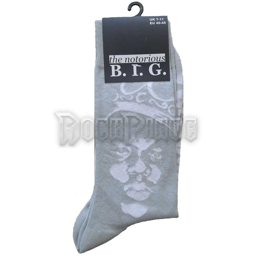 Biggie Smalls - Crown Monochrome - unisex boka zokni (egy méret: 40-45) - BIGSCK02MGR