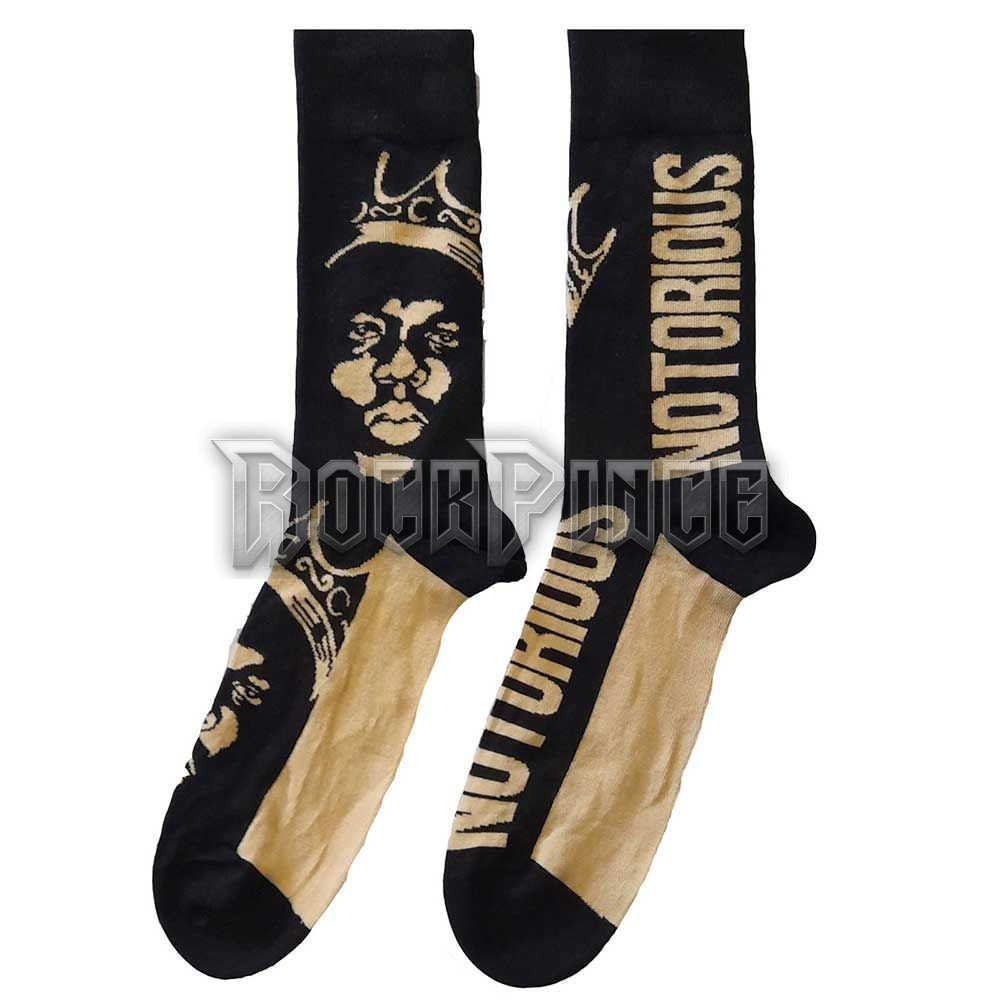 Biggie Smalls - Gold Crown - unisex boka zokni (egy méret: 40-45) - BIGSCK01MB
