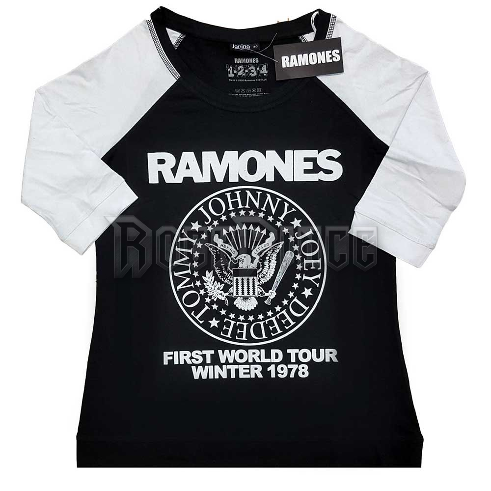 Ramones - First World Tour 1978 - női raglán ujjú póló - RATRWRL01MBW
