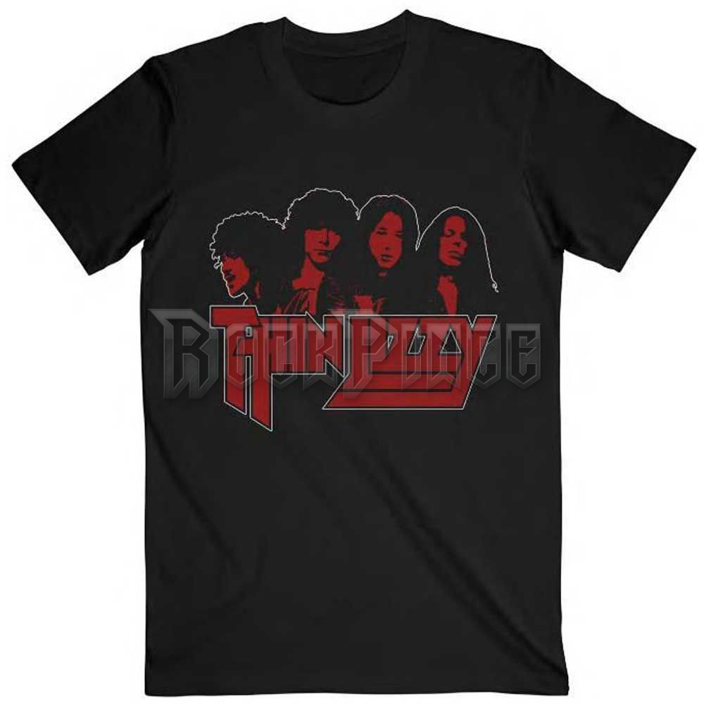 Thin Lizzy - Band Photo Logo - unisex póló - TLTS08MB