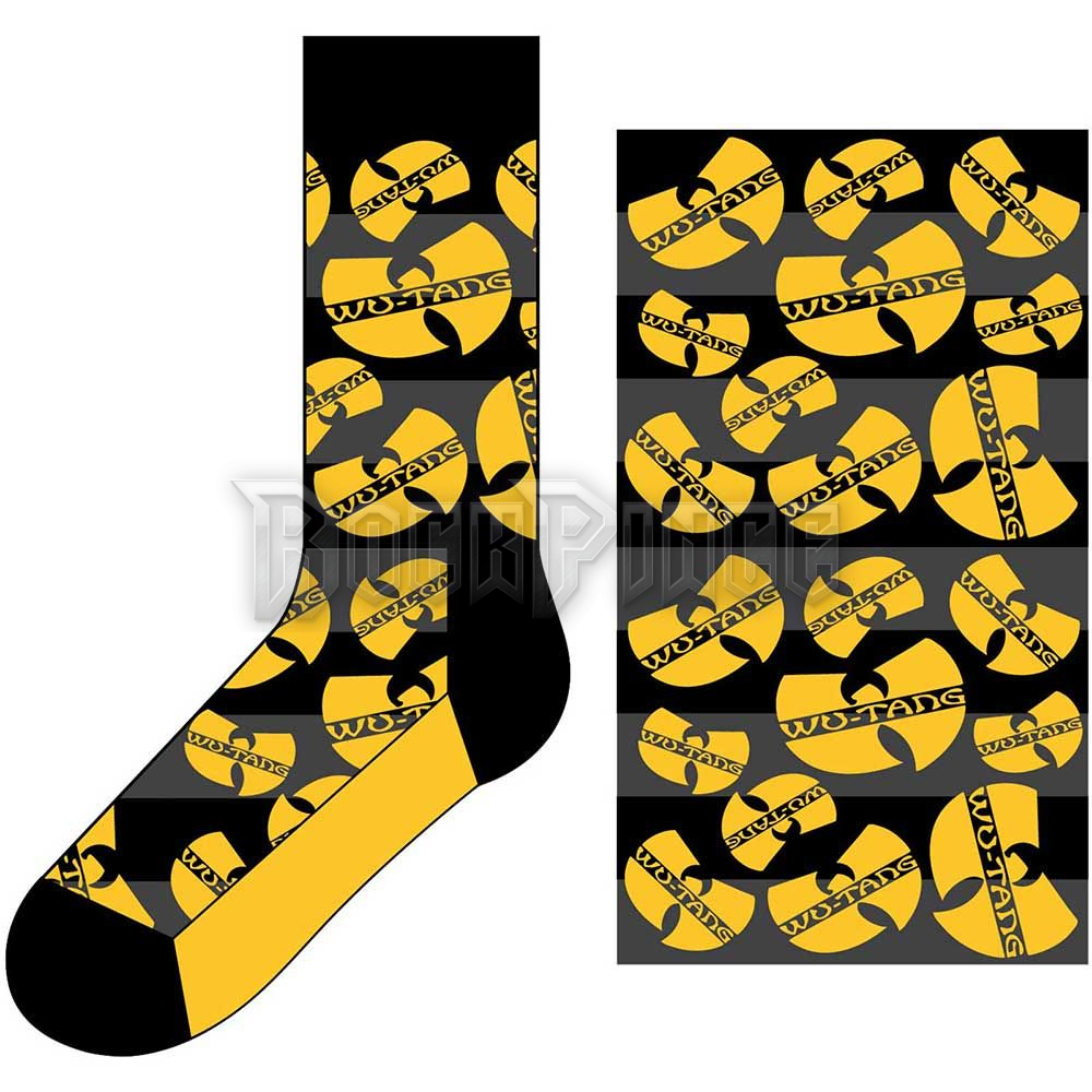 Wu-Tang Clan - Logos Yellow - unisex boka zokni (egy méret: 40-45) - WTCSCK02MB