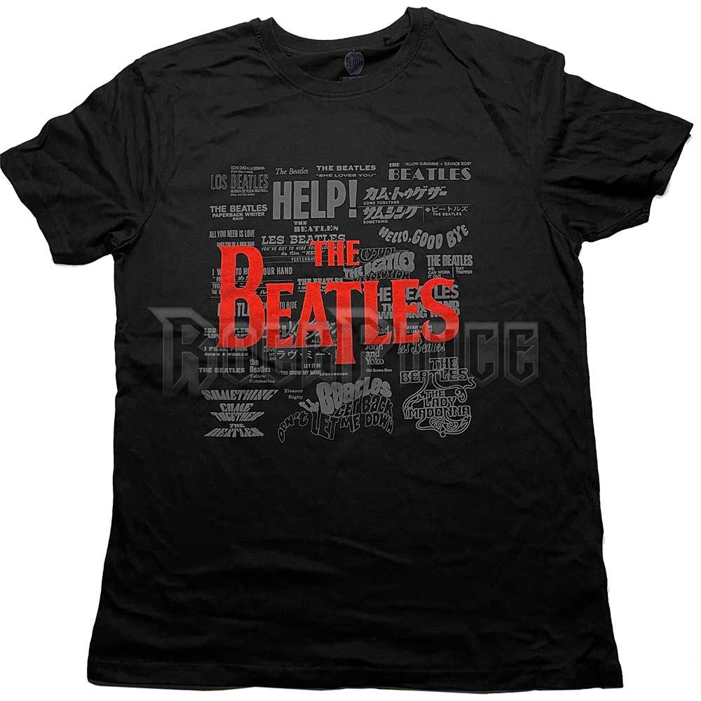 The Beatles - Titles & Logos - unisex póló - BEATTEE452MB