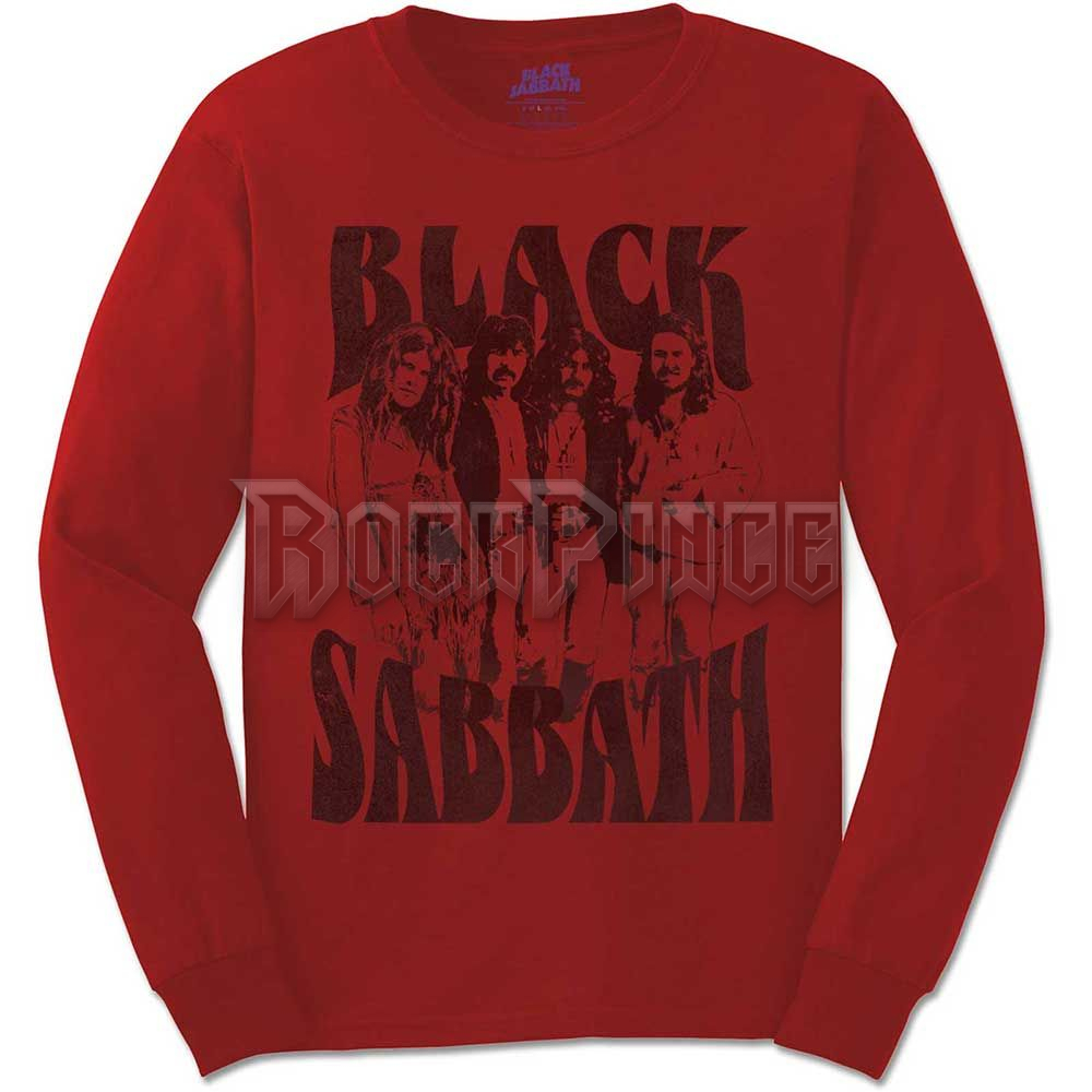 Black Sabbath - Band and Logo - unisex hosszú ujjú póló - BSLST68MR