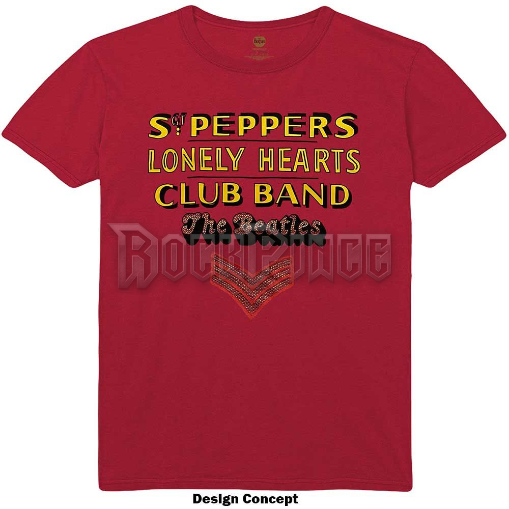 The Beatles - Sgt Pepper Stacked (Diamante) - unisex póló - BEATTEE459MR