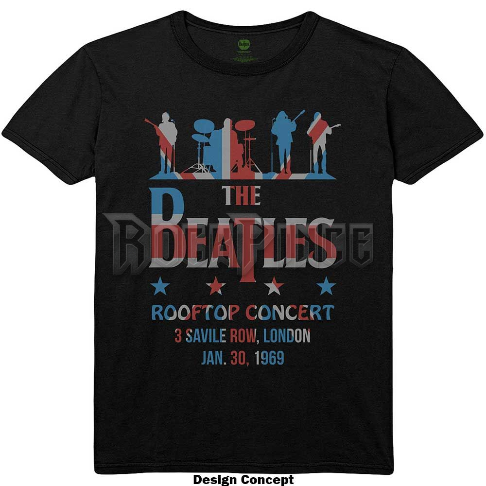 The Beatles - Drop T Rooftop Flag - unisex póló - BEATTEE462MB