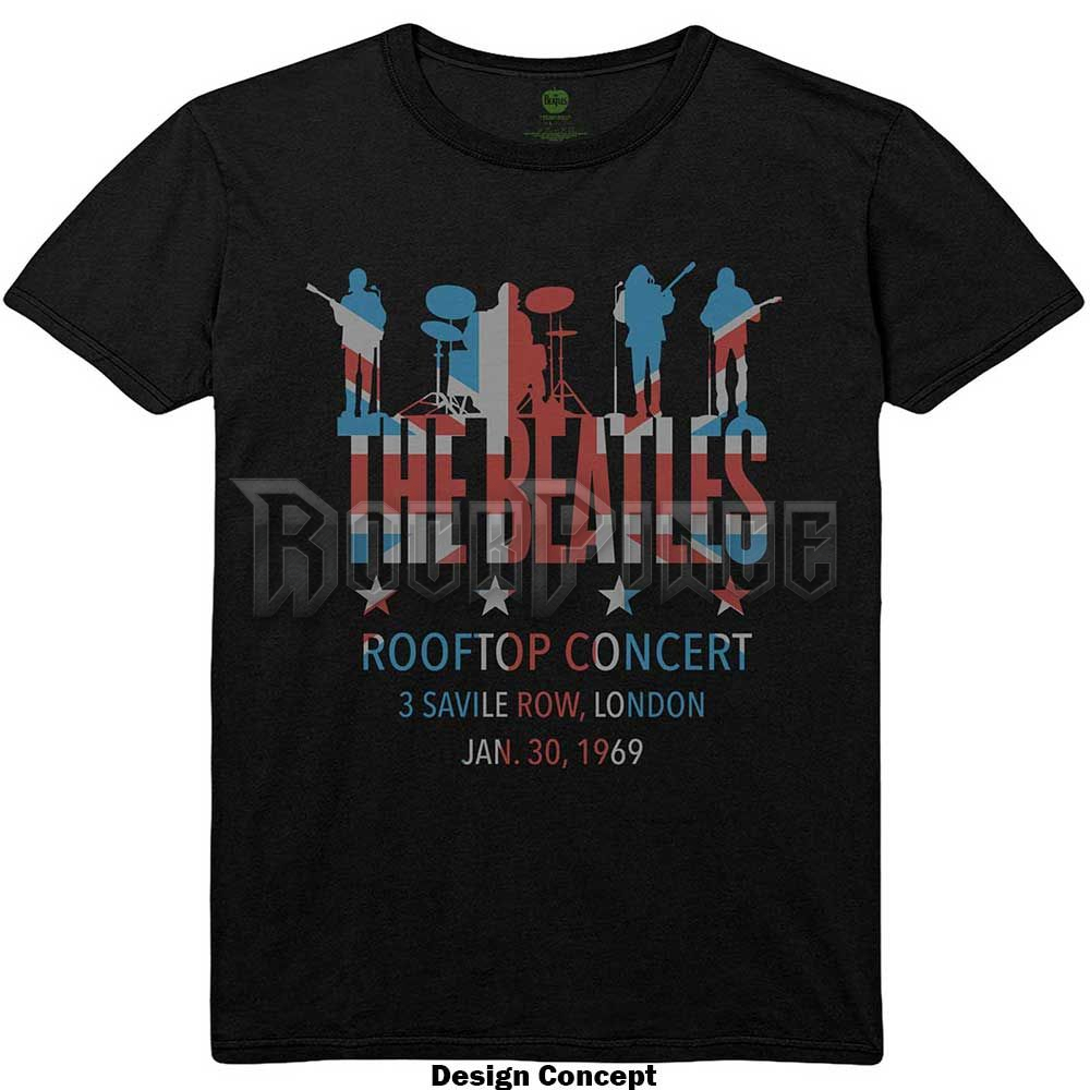 The Beatles - Rooftop Flag - unisex póló - BEATTEE461MB