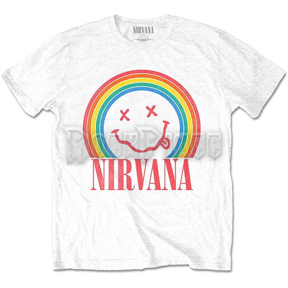 NIRVANA - Happy Face Rainbow - unisex póló - NIRVTS49MW