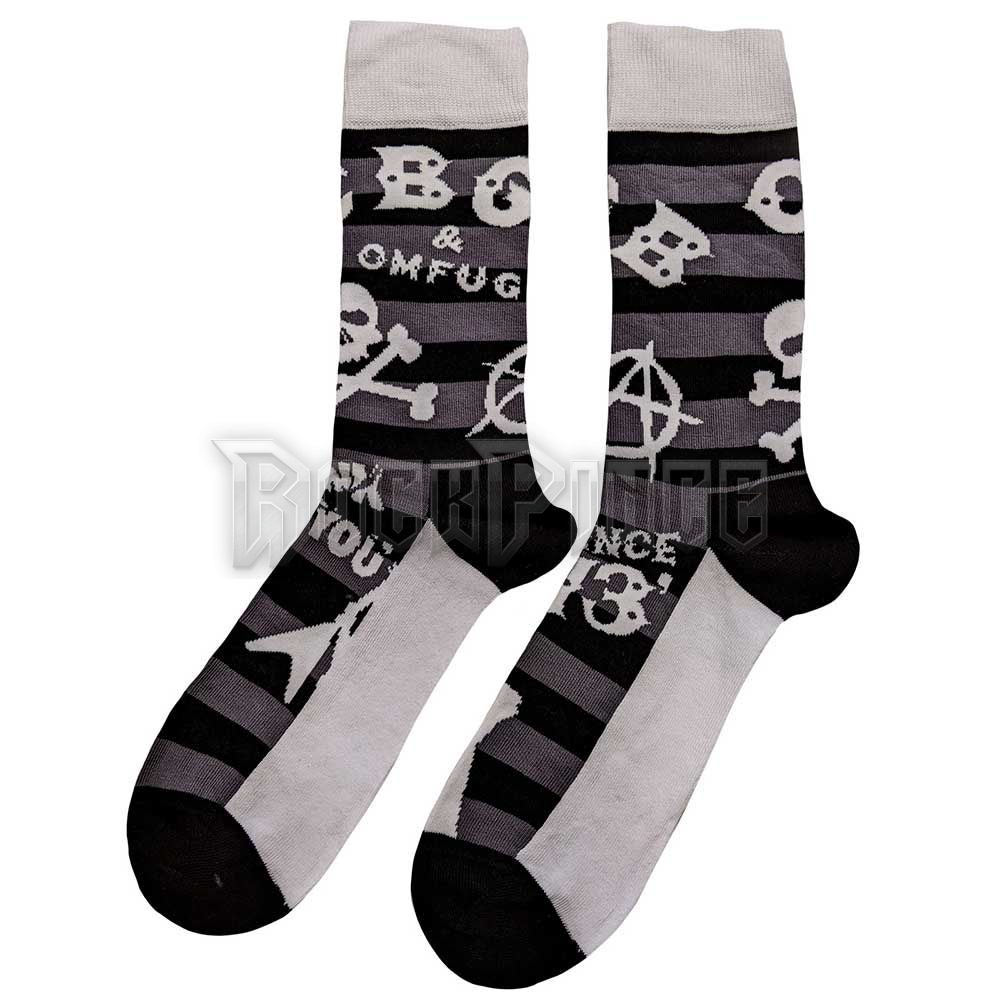 CBGB - Logos Striped - unisex boka zokni (egy méret: 40-45) - CBGBSCK01MB