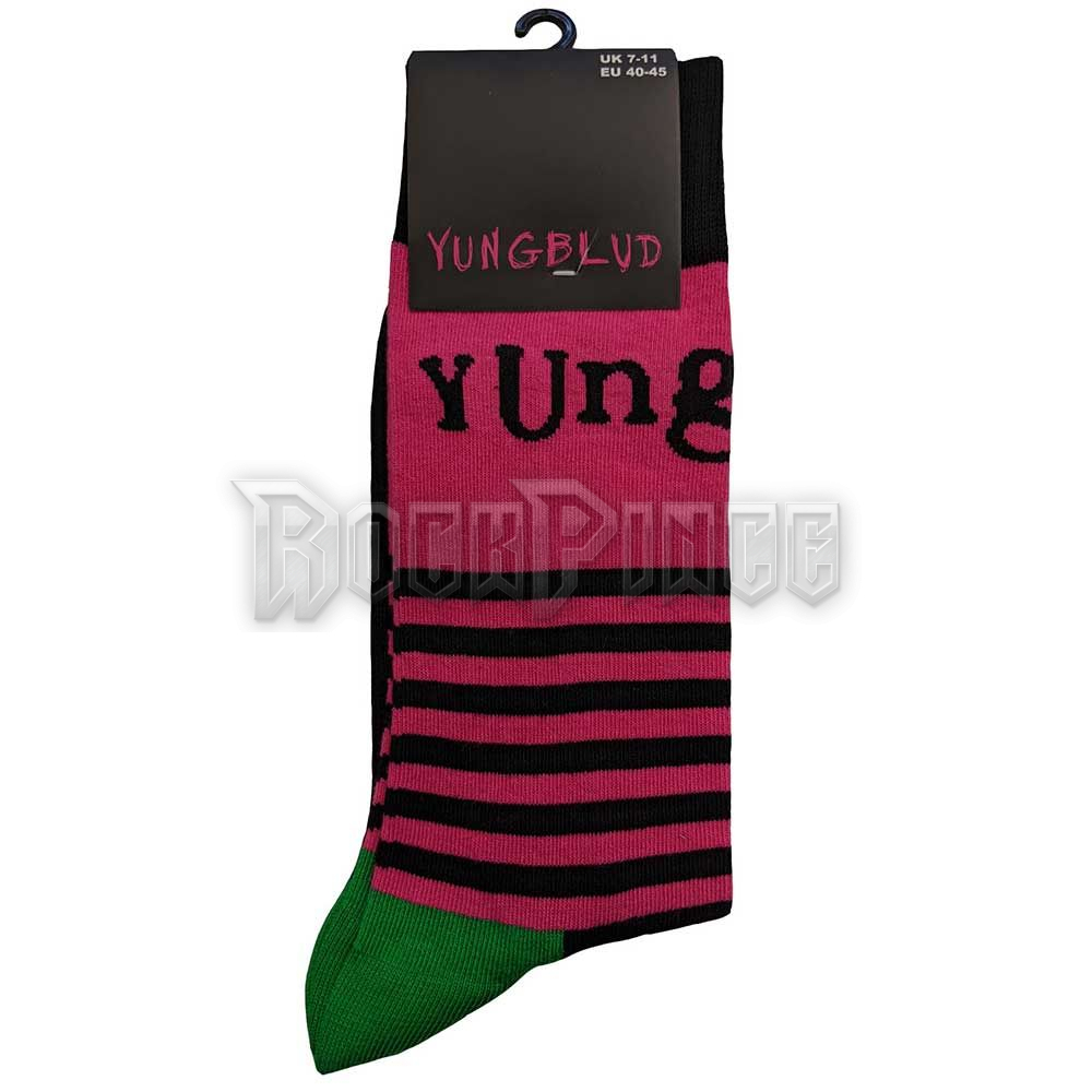 Yungblud - Logo & Stripes - unisex boka zokni (egy méret: 40-45) - YBSCK01MB