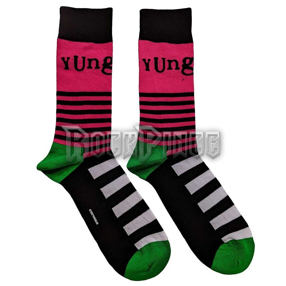 Yungblud - Logo & Stripes - unisex boka zokni (egy méret: 40-45) - YBSCK01MB