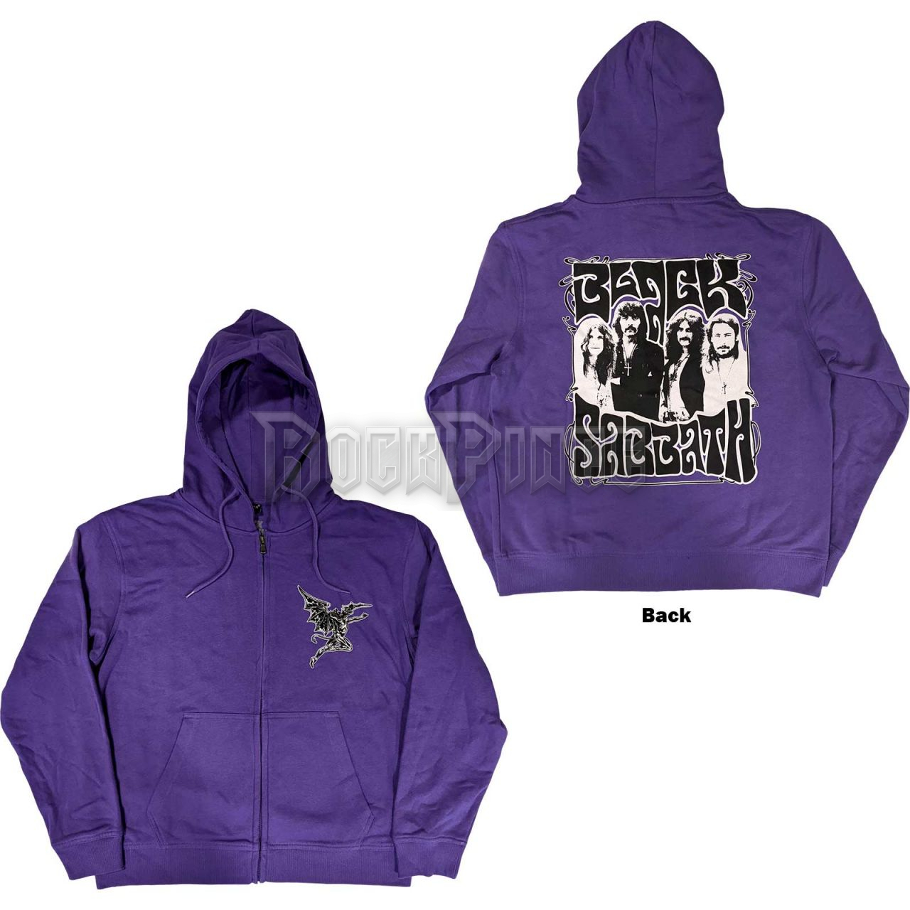 Black Sabbath - Henry Pocket Logo - unisex cipzáras kapucnis pulóver - BSZHD72MPU