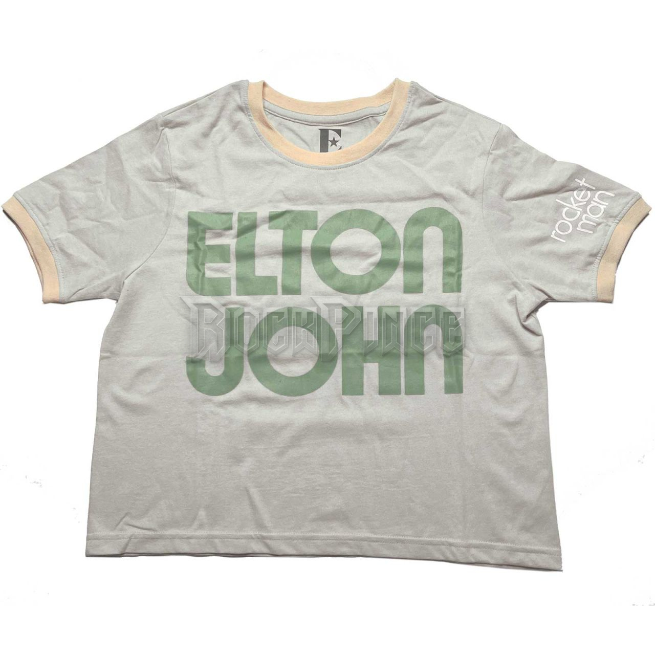 Elton John - Retro Text Ringer - női crop top - EJCT25LS