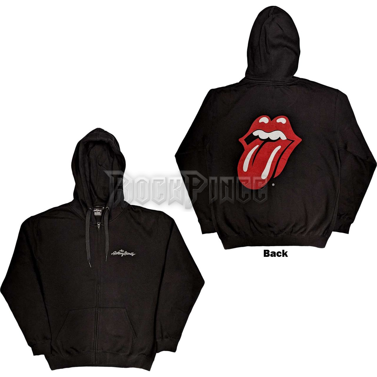 The Rolling Stones - Logo & Tongue - unisex cipzáras kapucnis pulóver - RSZHD08MB