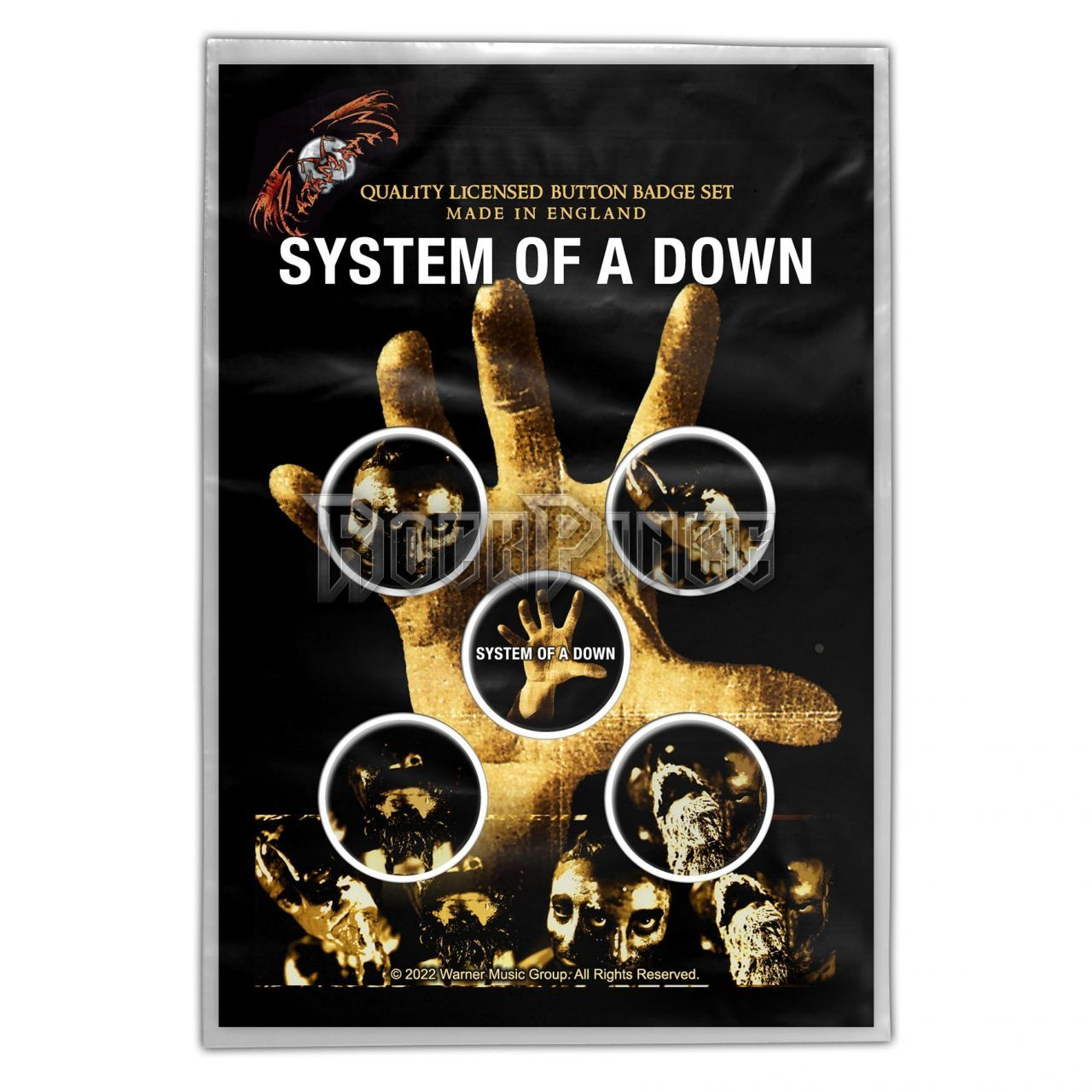 SYSTEM OF DOWN - HAND - 5 db-os kitűző szett - BB101