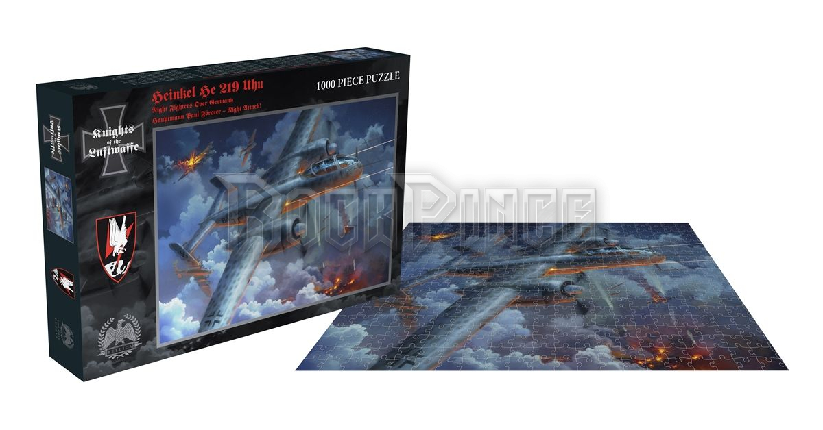 Heinkel He 219 Uhu – Night Fighters Over Germany – Hauptmann Paul Förster – Night Attack - 1000 darabos puzzle játék - BELL016PZT
