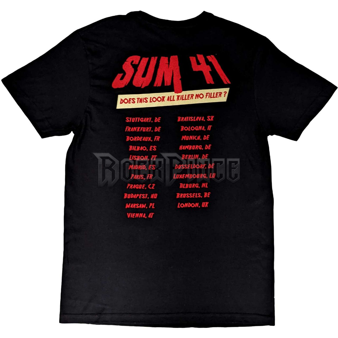 Sum 41 - Does This Look Like All Killer No Filler European Tour 2022 - unisex póló - SUMTS09MB