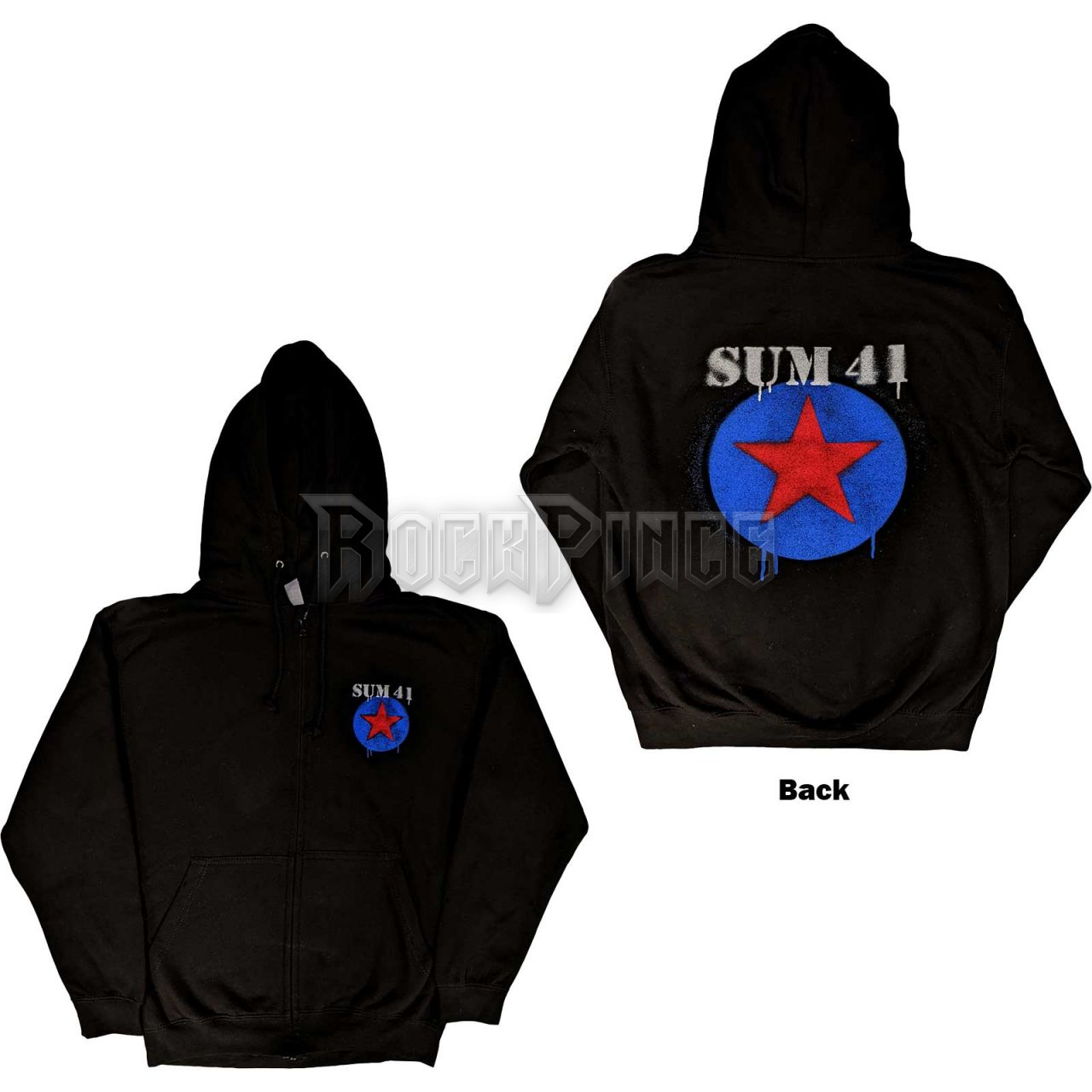 Sum 41 - Star Logo - unisex cipzáras kapucnis pulóver - SUMZHD14MB