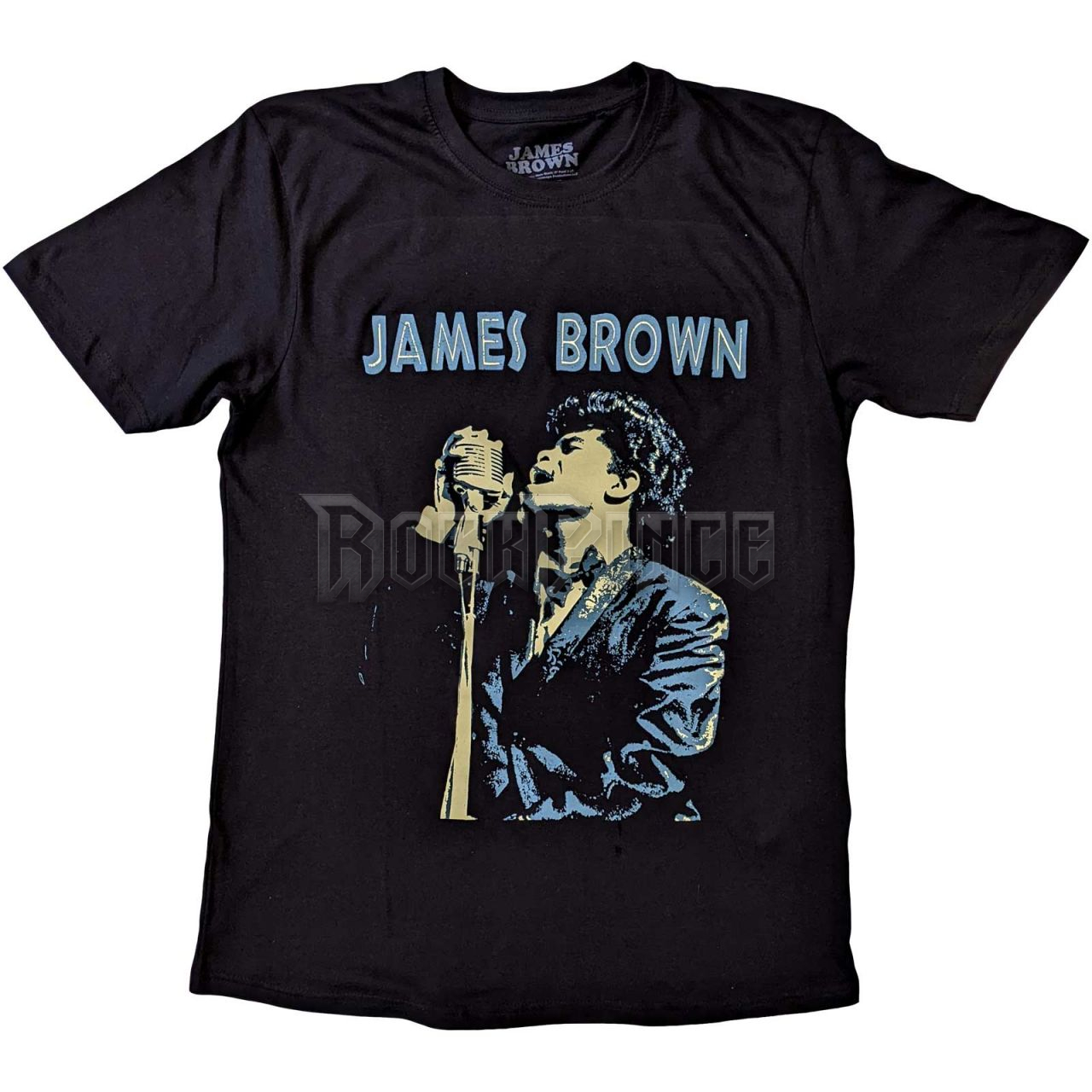 James Brown - Holding Mic - unisex póló - JABRTS03MB