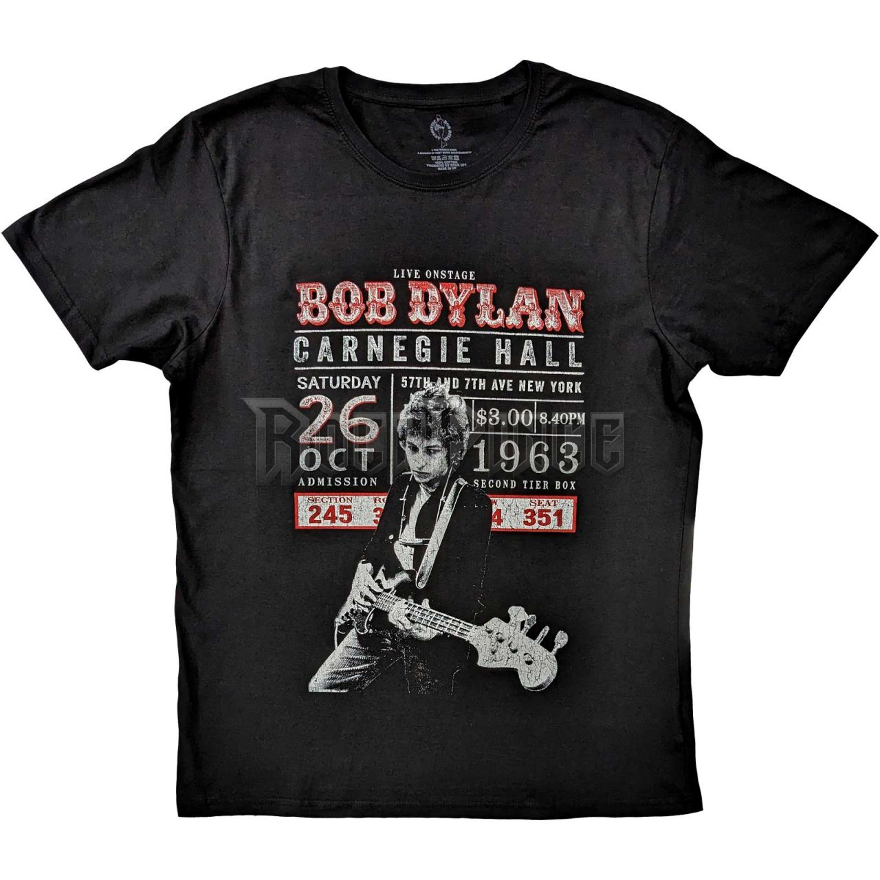 Bob Dylan - Carnegie Hall '63 - unisex póló - DYLTS19MB