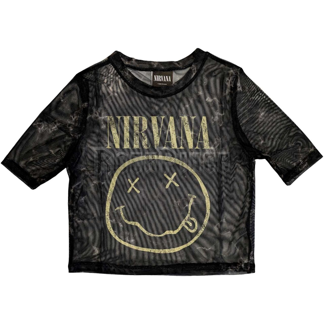 Nirvana - Yellow Happy Face - női crop top - NIRVMCT81LB