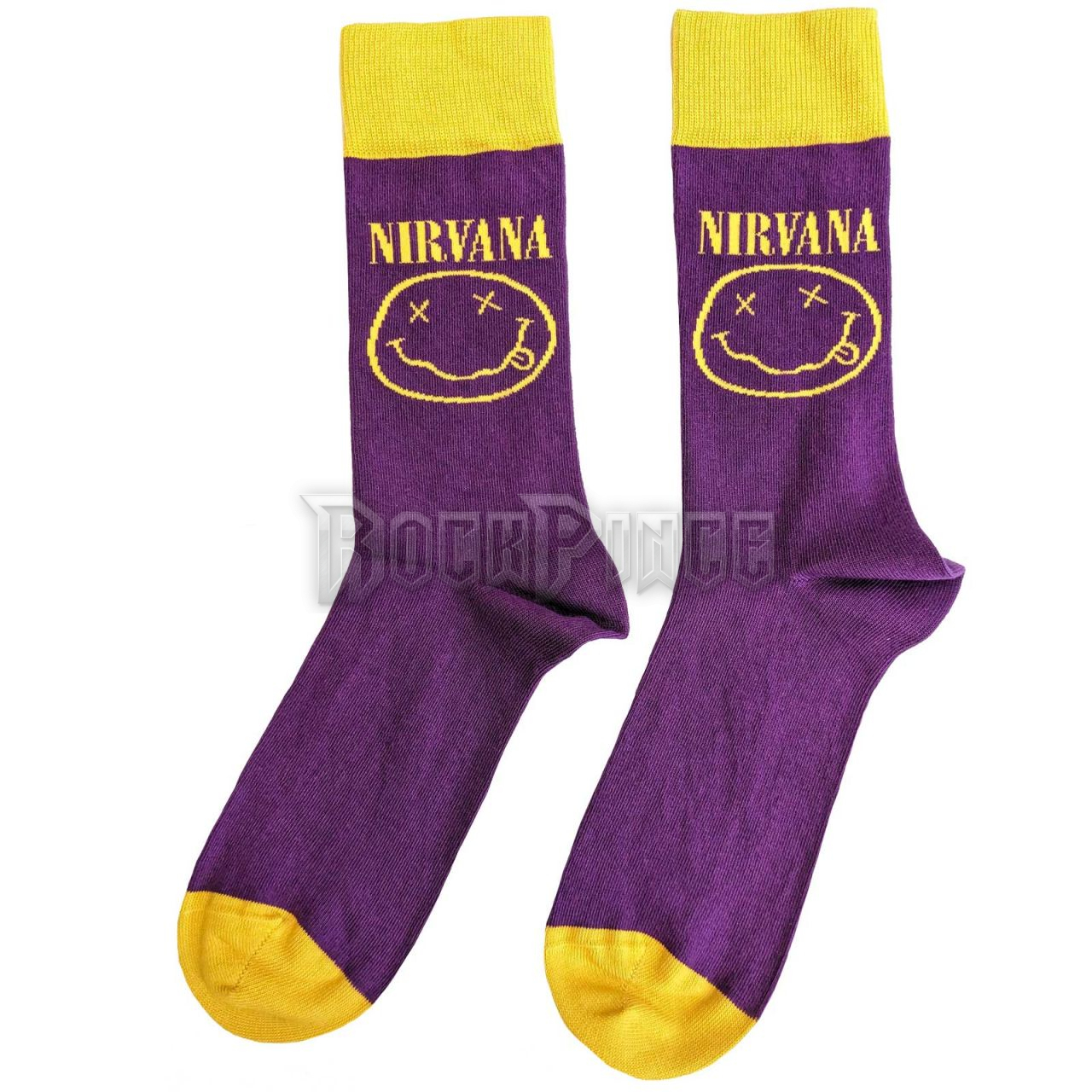 Nirvana - Yellow Happy Face - unisex boka zokni (egy méret: 40-45) - NIRVSCK03MPU